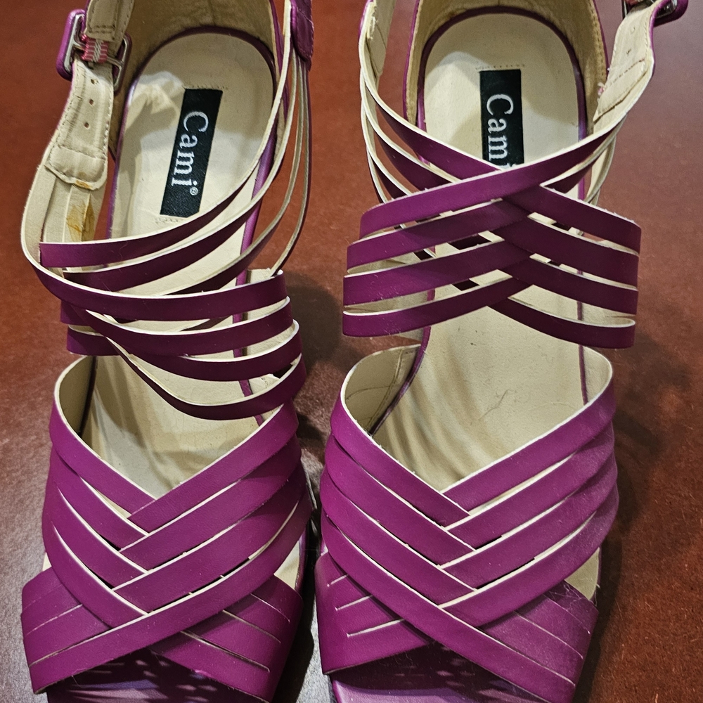 Cami NYC Women's Fuchsia Strappy Heels